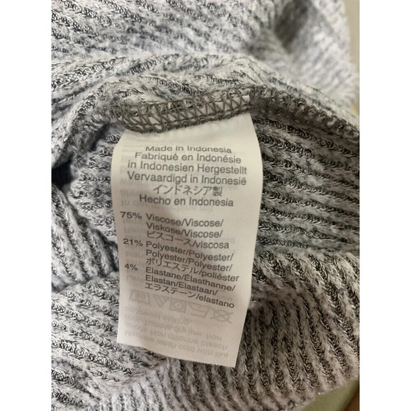 Madewell Ribbed Gathered Sleeve Top Gray Large (H5) - Picture 5 of 6